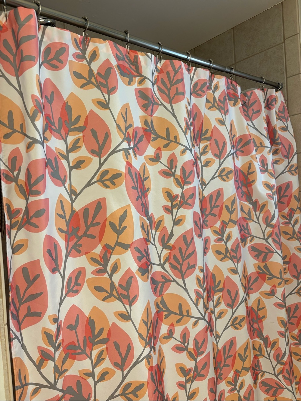 RE Room Essentials Coral Vine Fabric Shower Curtain 72" x 72"